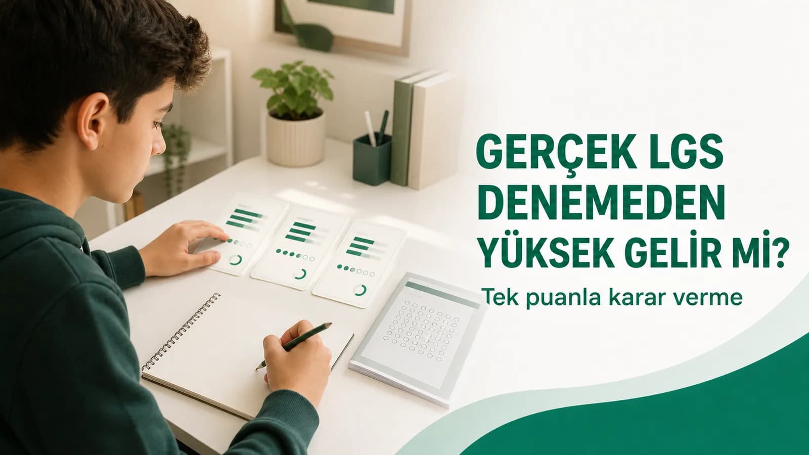 LGS deneme sonuçları ile net eğilimini karşılaştıran öğrenci