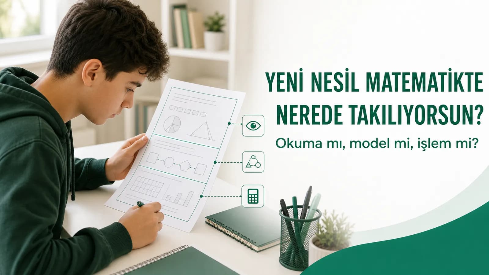 LGS yeni nesil matematik sorusunda verilenleri ve isteneni ayıran öğrenci