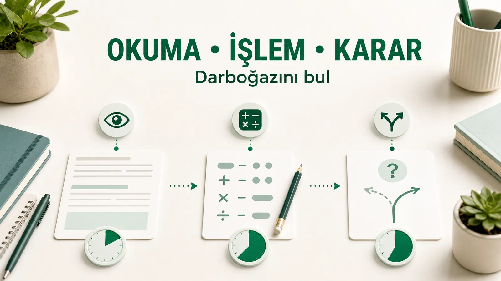 ALES sayısalda okuma, işlem ve karar sürelerinin karşılaştırılması
