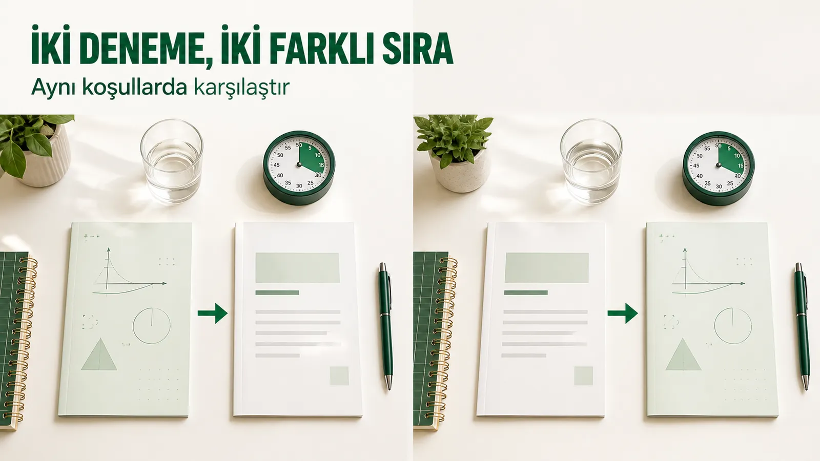 Farklı test sıralarıyla çözülen iki DGS denemesinin karşılaştırılması