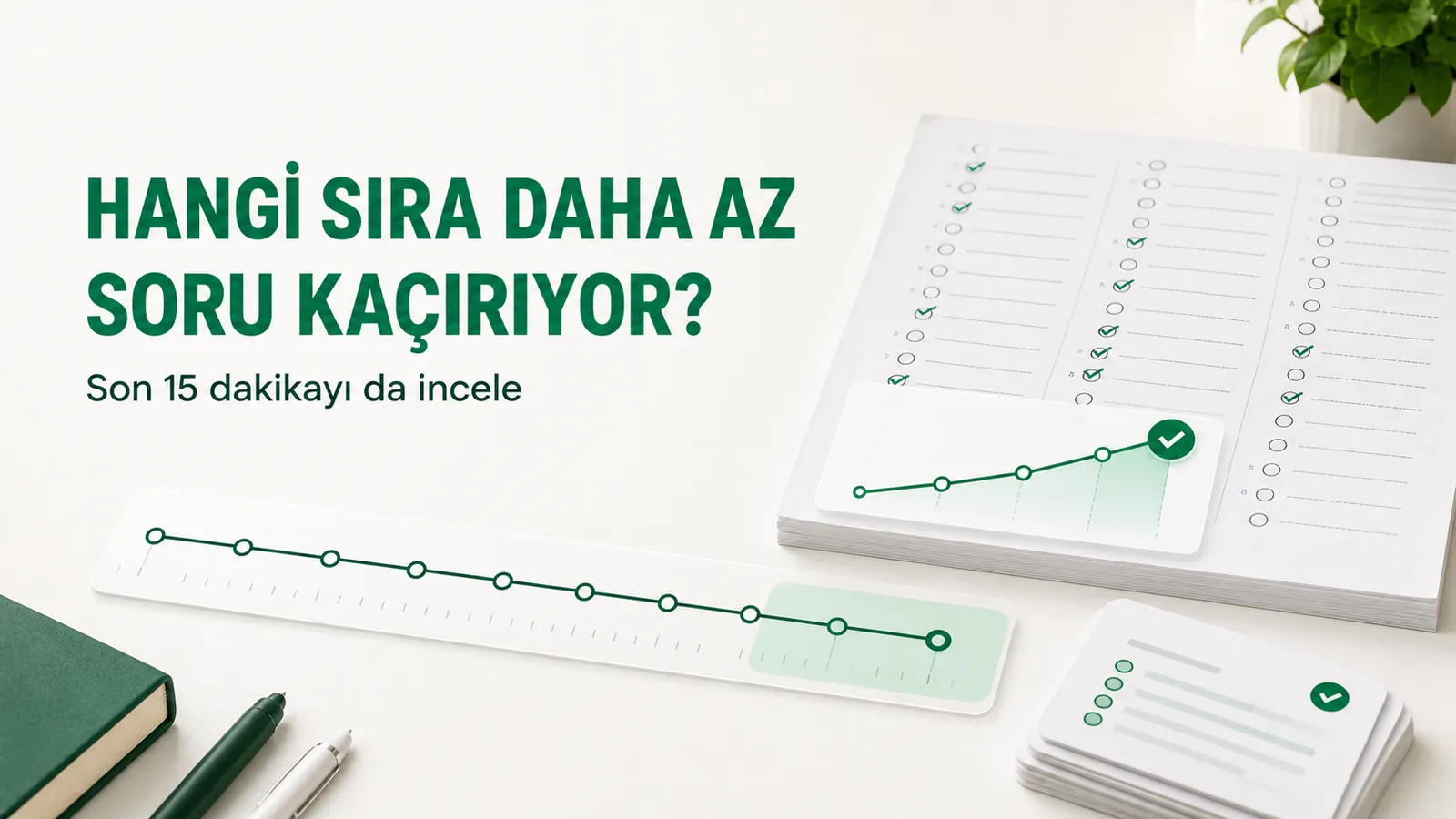 DGS denemesinin son on beş dakikasında kaçan soruları inceleyen aday