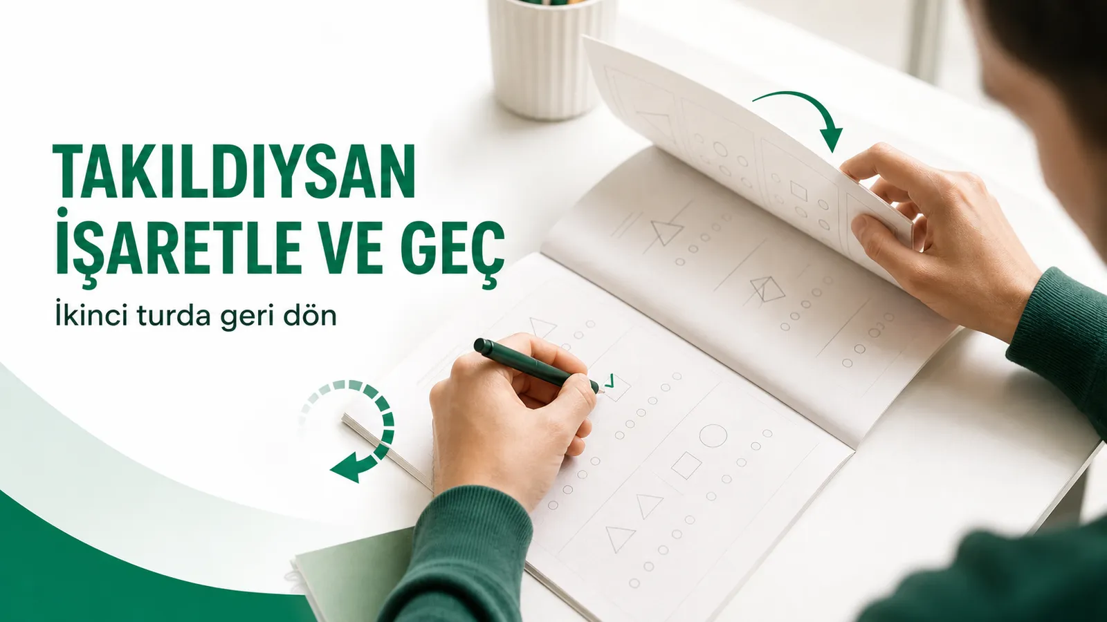 Takıldığı soruyu işaretleyip ikinci tur için bırakan KPSS adayı