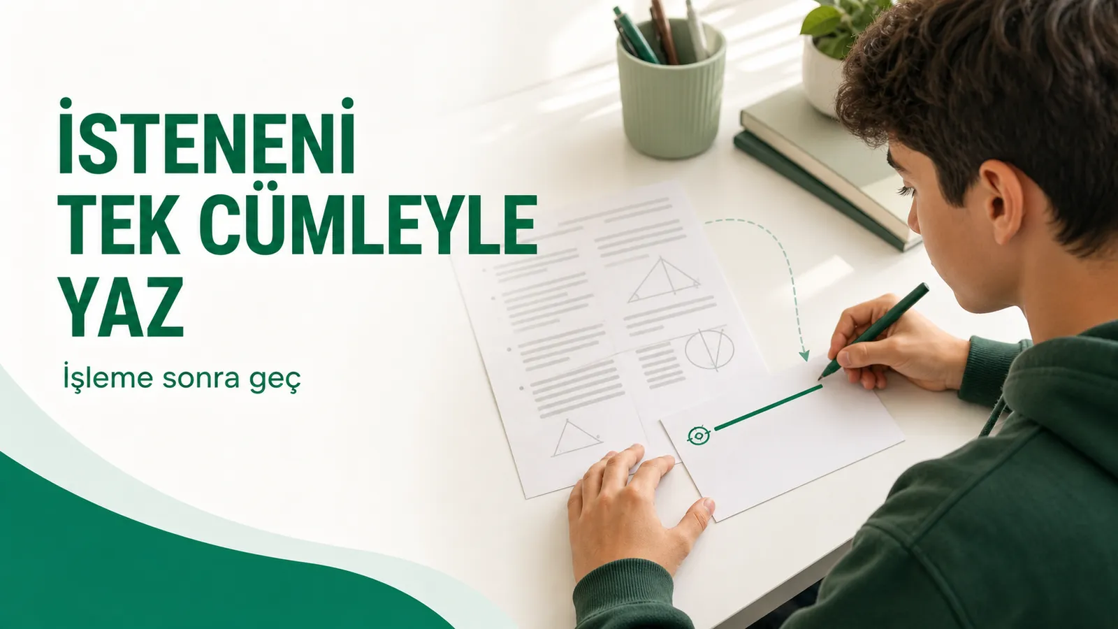 Soru kökünde isteneni kendi cümlesiyle yazan LGS öğrencisi