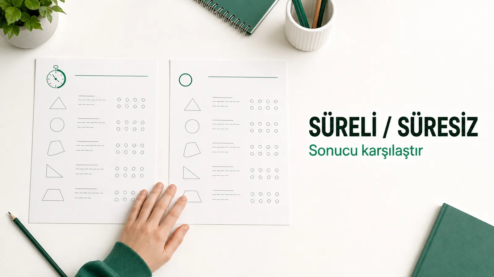 Süreli ve süresiz iki kısa matematik setinin karşılaştırılması